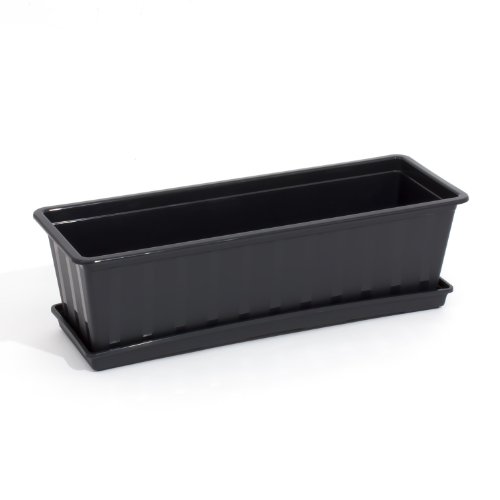 Prosper Plast is600-s433 60 x 18 x 14 cm "AGRO die" Balkonkasten – Anthrazit (12-teilig) von Prosperplast