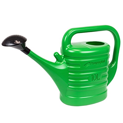 Prosperplast 10 Liter Garten Gießkanne mit Brause Tülle Kanne matte Farben grün Plastekanne Pflege von Prosperplast