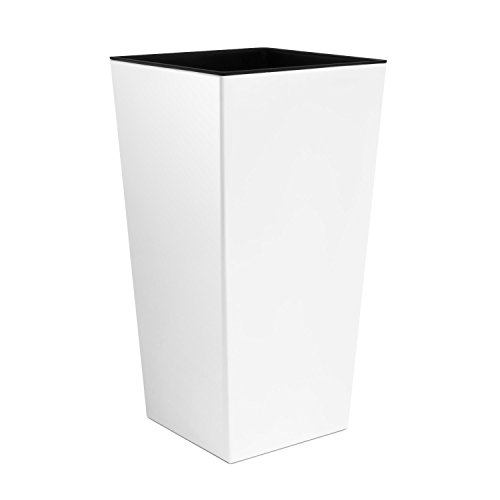 Prosperplast XL Größe weiß Innen Urbi 75 cm hoch Vase aus Kunststoff mit Liner, 7 Farben von Prosperplast