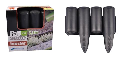 Prosperplast Beetumrandung anthrazit Palisade 2,5m Beeteinfassung Rasenkante Baumumrandung von Prosperplast