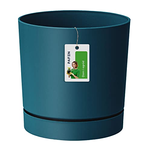 Prosperplast Blumentop Pflanzkübel - 11 x Ø 10,8 cm - Blumenkübel mit Untersetzer Rund Tubo P 0,7l, Dunkelblau, DPOP110 von Prosperplast