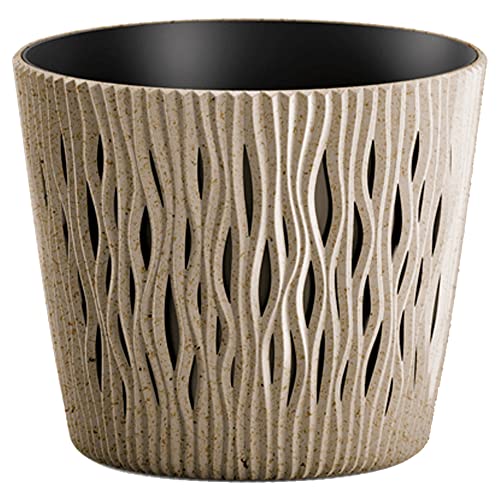 Prosperplast Blumentopf Color Ocre mit Tank, Sandy Round Eco Wood Kollektion, 22,5 x 22,5 x 19,2 cm, Fassungsvermögen 5 l. Prosperplast Blumentopf Color Ocre mit Tank, Sandy Round Eco Wood Kollektion, 22,5 x 22,5 x 19,2 cm, Fassungsvermögen 5 l. von Prosperplast