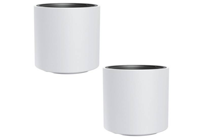 Prosperplast Blumentopf Heos frostsicherer Blumentopf mit Einsatz (2 St), UV- und kältebeständig, zylindrische Form von Prosperplast