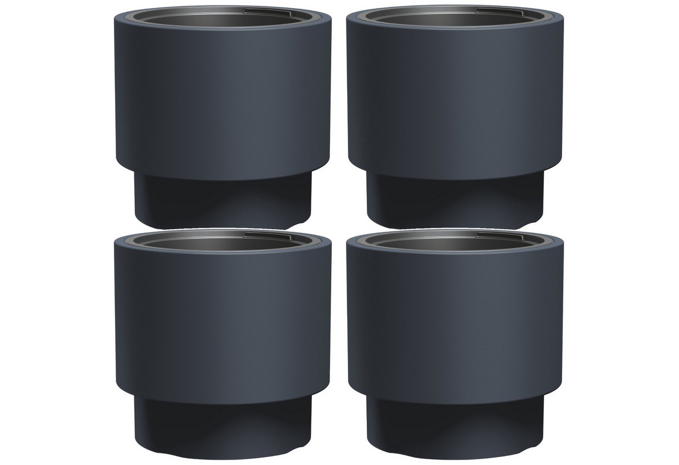 Prosperplast Blumentopf Heos frostsicherer Blumentopf mit Einsatz (4 St), Zylindrische Form, UV- und kältebeständig von Prosperplast