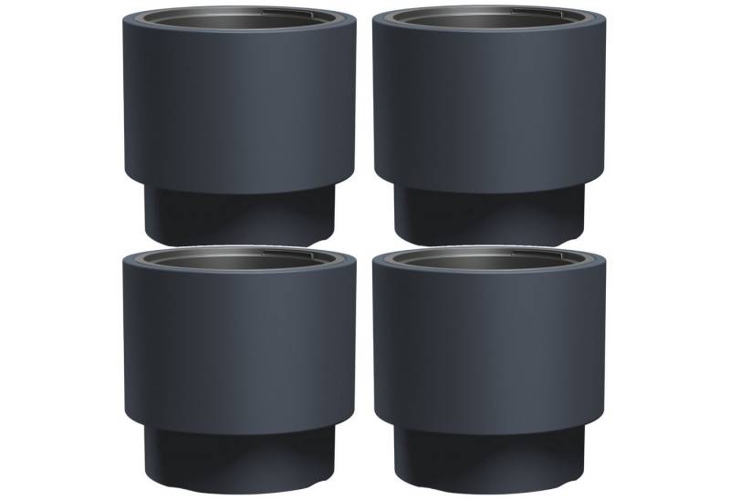 Prosperplast Blumentopf Heos frostsicherer Blumentopf mit Einsatz (4 St), Zylindrische Form, UV- und kältebeständig von Prosperplast