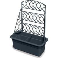 Prosperplast Blumentopf mit Pergola Pflanzkübel Rankhilfe Anthrazit 58 x 78 cm von Prosperplast