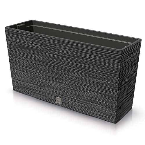 Prosperplast Furu Case Middle Pflanzkübel mit Innentopf Pflanztrog Blumentrog für Innen- und Außenbereich Rechteckig Kunststoff 77x23,5x41cm (Anthrazit) von Prosperplast