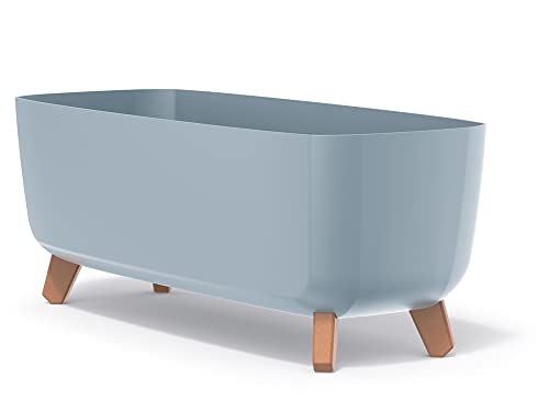 Prosperplast Gracia Case Rechteckiger Blumentopf - 24 x 58 x 23,5 cm -für Innen und Außen - Pflanztopf - Wetterfester Garten-Pflanztopf mit Abnehmbarer Einlage - Kräutertopf Blumenkübel, Grau von Prosperplast