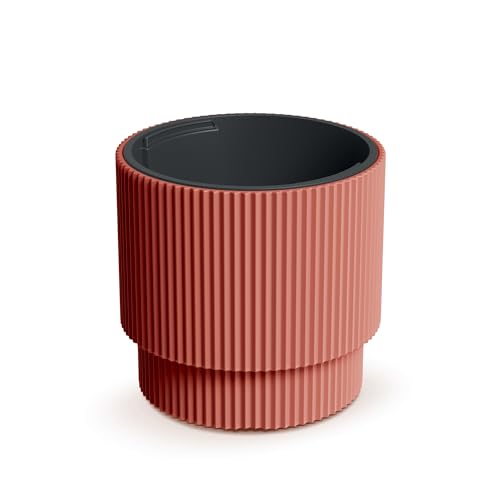 Prosperplast Blumentopf mit Einsatz 39,5 cm Milly Pflanzkübel Rillenoptik aus Kunststoff für innen draußen Farbe Kupfer Prosperplast Blumentopf mit Einsatz 39,5 cm Milly Pflanzkübel Rillenoptik aus Kunststoff für innen draußen Farbe Kupfer von Prosperplast