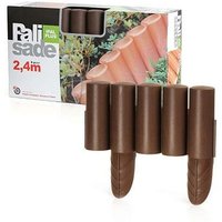 Palisade kleiner Zaun terracotta 8 Elemente 2,4 m Kunststoff Gartenpflanzen - Prosperplast von Prosperplast