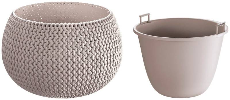 Prosperplast Pflanzkübel "Splofy Bowl" in schicker Strickoptik, ØxH: 29x19 cm, inkl. Einsatz mit Henkeln von Prosperplast