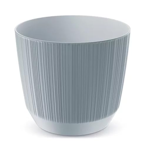 Prosperplast Ryfo Blumentopf, Moderner Pflanzentopf für Innen- und Außenbereich, UV-strahlenbeständig (Hellgrau, ⌀ 88mm) von Prosperplast