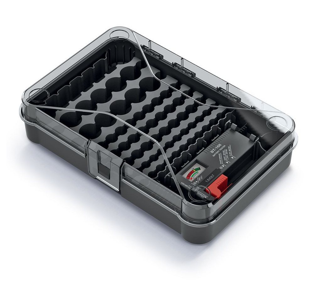 Prosperplast Werkzeugkoffer Kistenberg Batterie Box Organiser KBBT mit Battery Tester von Prosperplast