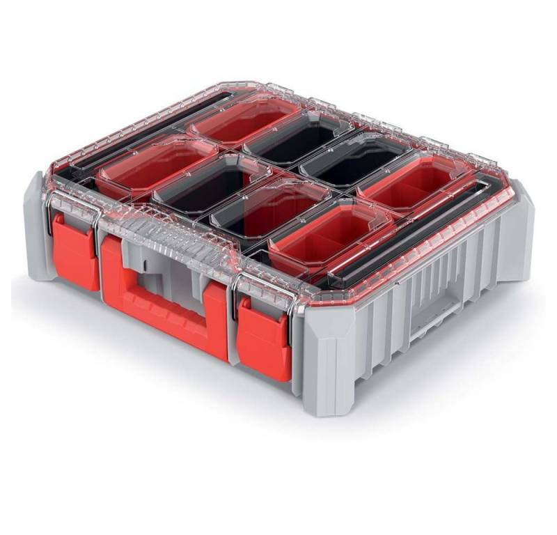 Prosperplast Werkzeugkoffer Kistenberg Werkzeug Organizer C BLOCK BRIDGE Cool Grey 4C mit Boxen von Prosperplast
