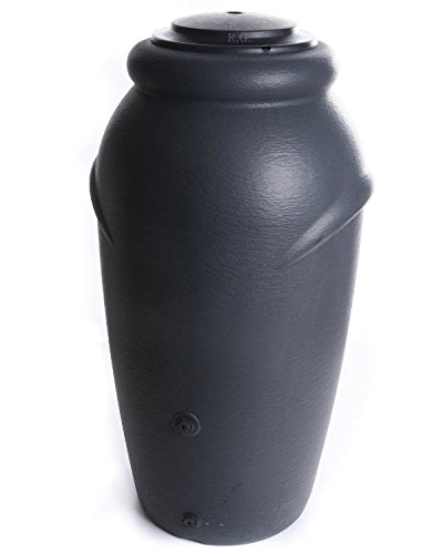 Regenwassertonne Regentonne Regenbehälter Regentank Amphore 210L Anthrazit mit Wasserhahn von Prosperplast