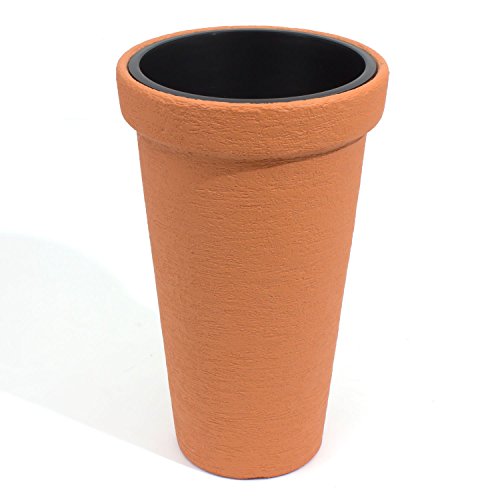 Riesiger Blumenkübel Blumentopf H 50,5 cm Übertopf Tower terracotta massiv Optik von Prosperplast