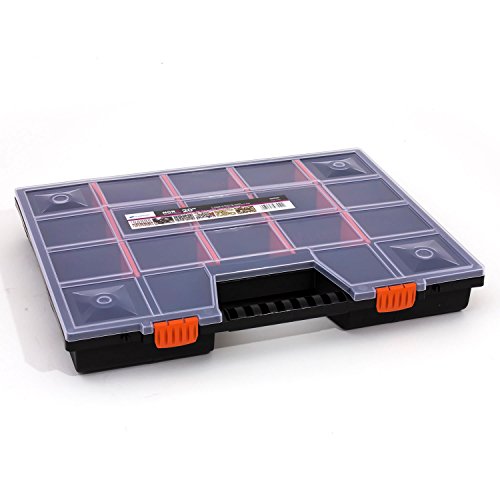 Sortierkasten Sortimentskasten schwarz Deckel transparent 490 x 390 mm Organizer von Prosperplast