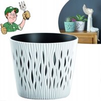 WEISSER Blumentopf 26cm Deckel mit Untersetzer + Einsatz POLNISCHES PRODUKT OK von Prosperplast