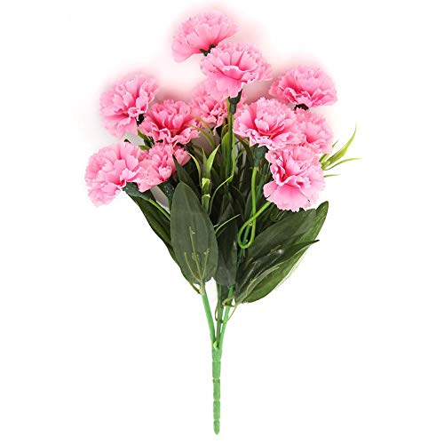 Prosperveil Künstliche Nelken mit 12 Blütenköpfen, Seidenblumenstrauß für Hochzeitssträuße, Grab, Zuhause, Garten, Dekoration, Blumenarrangements (Pink) von Prosperveil