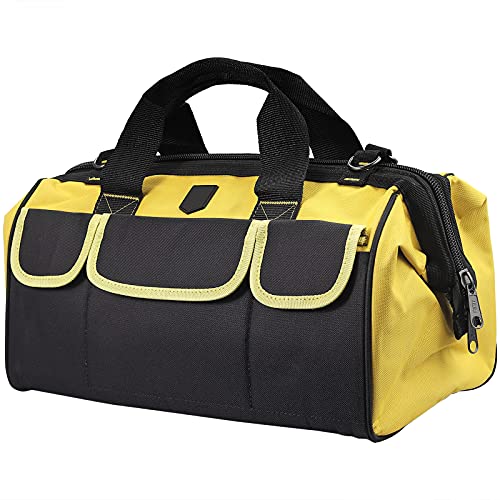 Proster 18 Zoll Werkzeugtasche Wasserdicht und reißfest 45 * 26 * 25cm Werkzeugaufbewahrungsorganisator 38KG Max Belastbare Werkzeugtasche mit weit offener Öffnung mit verstellbarem Schultergurt von Proster