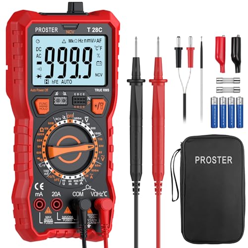 Proster Digital Multimeter 6000 Counts TRMS Manuelle Bereich NCV Detektor DC AC Spannungsstrommessgerät Temperatur Kapazität Widerstand Diode Durchgang HFE Tester Proster Digital Multimeter 6000 Counts TRMS Manuelle Bereich NCV Detektor DC AC Spannungsstrommessgerät Temperatur Kapazität Widerstand Diode Durchgang HFE Tester von Proster