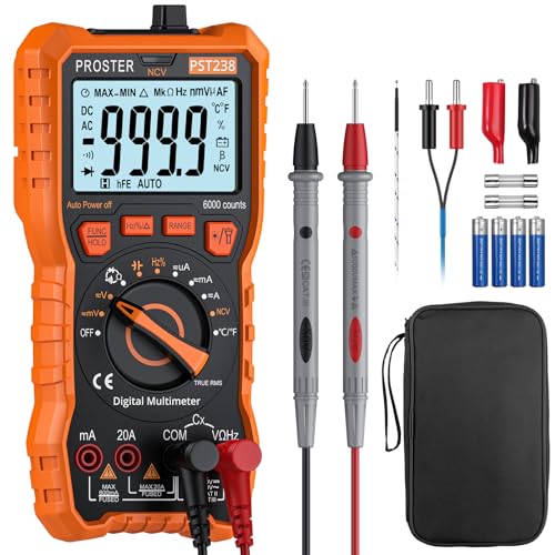 Proster Digitales Multimeter 6000 Zähler TRMS Auto Range NCV Detektor DC/AC Spannungsstrom Messgerät Temperatur Kapazität Widerstand Diode Durchgangsprüfer von Proster