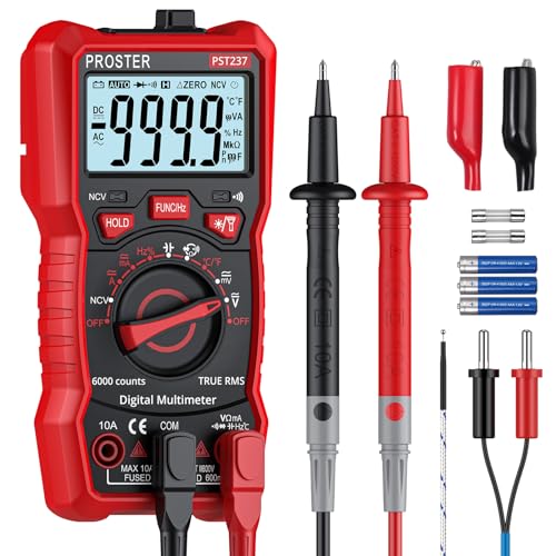 Proster Digital Multimeter 6000 Zählungen TRMS Auto Bereich NCV Detektor DC AC Spannung Strom Messgerät Temperatur Kapazität Widerstand Diode Kontinuität Tester von Proster