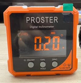 Proster Digitales Winkelmessgerät mit LCD VA-Bildschirm, 4-seitiger magnetischer Winkelmesser, über USB-C aufladbarer Neigungsmesser für Holzbearbeitungswerkzeuge von Proster