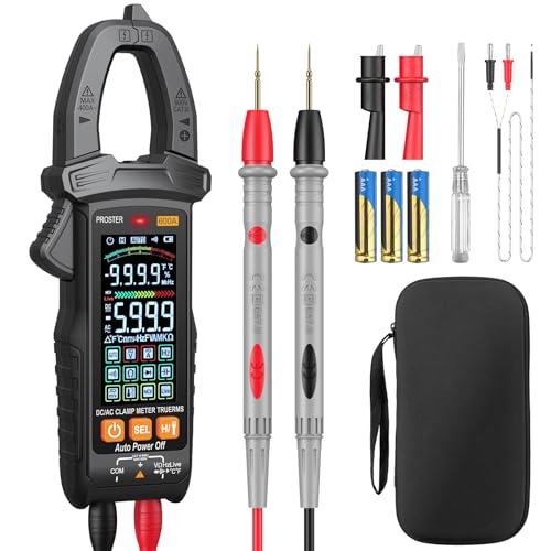 Proster Intelligente Digitale Stromzange TRMS 6000 Zähler 600A Auto Ranging mit Großer Anzeige Farbbildschirm DC AC Strom AC/DC LPF LOWZ für Spannung NCV Kapazitätsprüfung von Proster