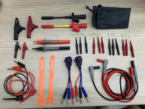 Proster Multimeter Messleitungen Set 26 in 1 Multimeter Messleitungen Kit mit Potentiometer Prüfspitzen Kleine Große Krokodilklemmen für Digitalmultimeter Zangenmessgerät Proster Multimeter Messleitungen Set 26 in 1 Multimeter Messleitungen Kit mit Potentiometer Prüfspitzen Kleine Große Krokodilklemmen für Digitalmultimeter Zangenmessgerät von Proster
