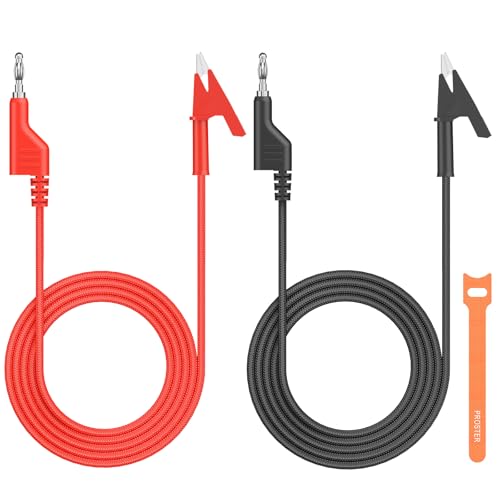 Proster Multimeter Messleitungen Set 4mm Bananenstecker zu Krokodilklemmen Kabel Doppelendig 15A 1000V Multimeterleitungen 1m/3,3ft für Multimeter von Proster