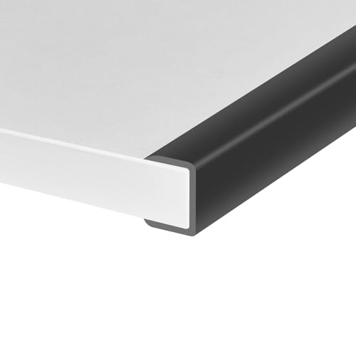 Gummikantenleiste, selbstklebende U-förmige Kantenleiste für Schranktürkanten, Schubladenoberseiten, Schreibtische, flexibler Möbelkantenschutz, Größe 25 mm, passend für 24–26 mm, Länge 3 m von Protalwell