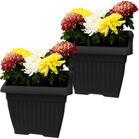 Powertec Garden Pflanztopf "Lucca" - 2er-Set, Anthrazit, Eckig, je ca. 30 x 30 x 25 cm von Protanic