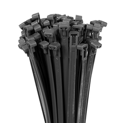Proteco 100 Stk. Kabelbinder lösbar UV-beständig 4,8 x 380mm Schwarz Nylon Reißverschluss von Proteco-Werkzeug.com