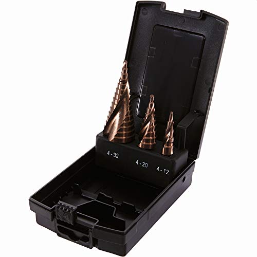 Proteco-Werkzeug® HSS Titan TIN TiZrN Zirkon Profi Stufenbohrer Konusbohrer Schälbohrer Metallbohrer Set 3-tlg. von Proteco-Werkzeug