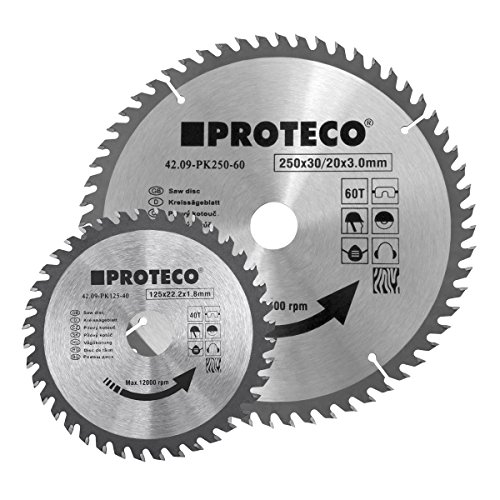 Proteco-Werkzeug® Hartmetall-Kreissägeblatt Dia. 140 mm bis 300 mm Durchm./Zähne/Bohrung 185 mm/60Z/Bohrung 30/20 von Proteco-Werkzeug