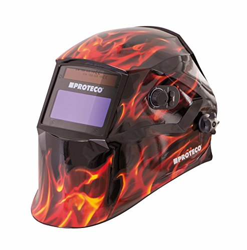 Proteco-Werkzeug® P800E Flame Automatik Schweißhelm inkl 10 Ersatzgläser Solar Schweisshelm Schweissmaske Schweißschild Automatikhelm von Proteco-Werkzeug