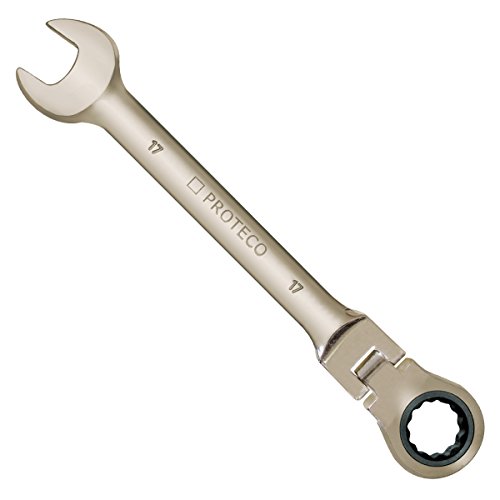 Proteco-Werkzeug Ringmaul Ratschenschlüssel Ratschenringschlüssel mit Gelenk CRV 72 Zähne feinverzahnt Groeßen bis SW 32 mm Schluesselweite 10mm von Proteco-Werkzeug