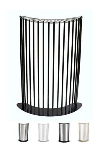 Protectionik Kaminschutz (glänzend) - Moderner Ofenschutz aus Stahl in Schwarz Hochglanz von Protectionik