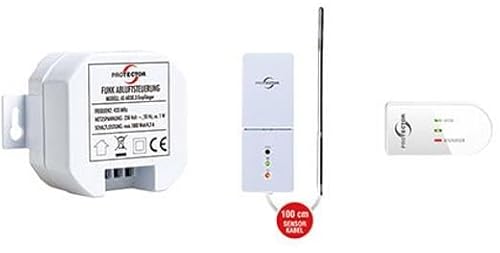 Protector Einbau-Funk-Abluftsteuerung AS-6030.3 mit Thermo-Sensor und Fenster-Sender/Abluftsteuerung/Fensterschalter Wireless/Sensorschalter/Funksteuerung von PROTECTOR