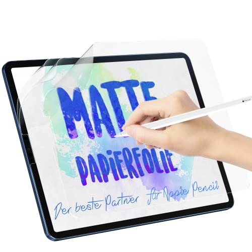 Protescreen [3 Stück] Papier Folie für iPad Pro 12.9 Zoll (2021/2020/2018), Matte Papierfolie Schutzfolie Schreibfolie Displayschutz Feel Like Paper Matt PET Film Screen Protector von Protescreen