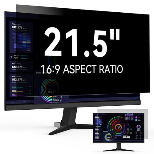 Computer Monitor Sichtschutz 21.5 Zoll Seitenverhältnis 16:9, Anti Blaulicht Blendschutz Displayschutz, Abnehmbarer Blickschutzfolie Sichtschutzfilter Kompatibel mit Lenovo/HP/Dell/Acer/Samsung/Asus von Protescreen