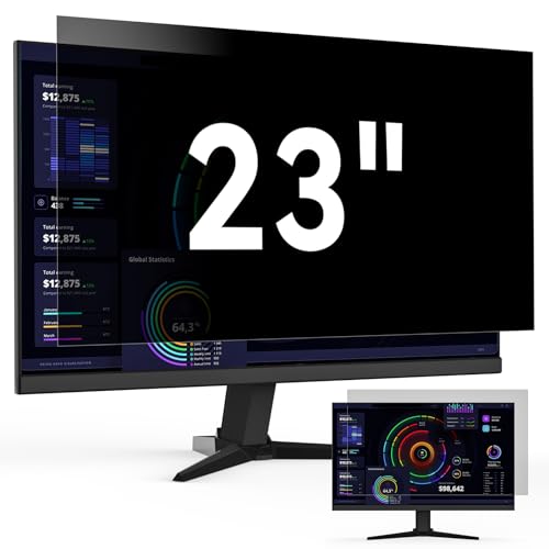 Computer Monitor Sichtschutz 23 Zoll Seitenverhältnis 16:9, Anti Blaulicht Blendschutz Displayschutz, Abnehmbarer Blickschutzfolie Sichtschutzfilter Kompatibel mit Lenovo/HP/Dell/Acer/Samsung/Asus von Protescreen