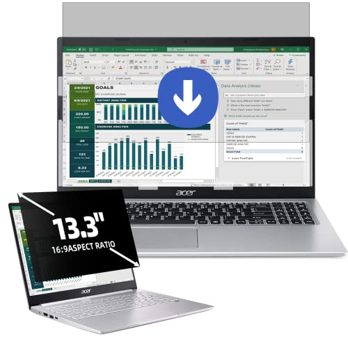 Laptop Sichtschutz 13.3 Zoll, Anti Blaulicht Blendschutz Displayschutz, Abnehmbarer Blickschutzfolie Seitenverhältnis 16:9, Sichtschutzfilter Kompatibel mit Lenovo/HP/Dell/Acer/Samsung/Asus/Toshiba von Protescreen