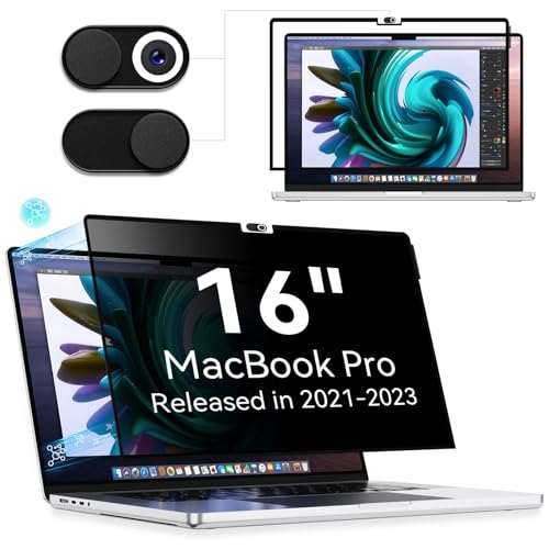MagicSuction Blickschutzfilter Kompatibel Mit MacBook Pro 16 Zoll (2021-2024, M1, M2, M3, M4), Abnehmbar Anti Glare Blaulicht Laptop Privacy Blickschutzfolie Sichtschutz für Mac Pro 16.2 von Protescreen