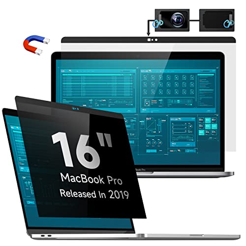 Magnetischer Blickschutzfilter Kompatibel Mit Apple MacBook Pro 16 Zoll (2019), Abnehmbar Anti Glare Blaulicht Laptop Privacy Screen Blickschutzfolie Sichtschutz für Mac Pro 16.2 (Model: A2141) von Protescreen