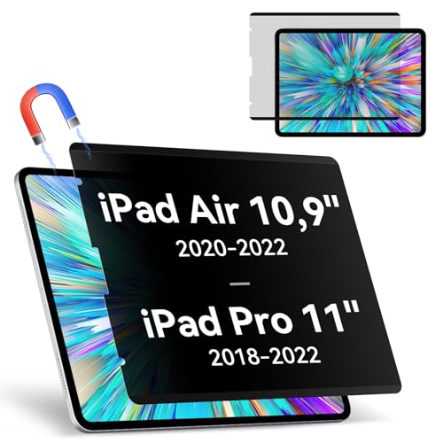 Magnetischer Blickschutzfilter Kompatibel Mit iPad Air 5.Generation 2022 &iPad Air 4 2020 10,9 Zoll &iPad Pro 11(2022-2018), Abnehmbar Anti Glare Blaulicht Privacy Screen Blickschutzfolie Sichtschutz von Protescreen
