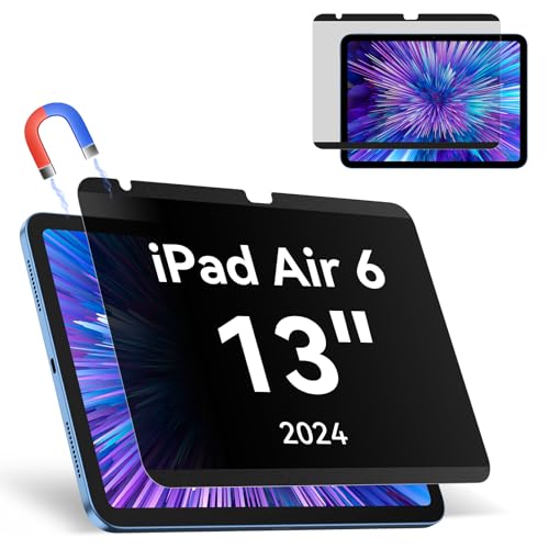 Magnetischer Blickschutzfilter Kompatibel Mit iPad Air 6. Generation 13 Zoll 2024, Abnehmbar Anti Glare Blaulicht Privacy Screen Displayschutz Sichtschutz Bubble-Free Wiederverwendbarer von Protescreen