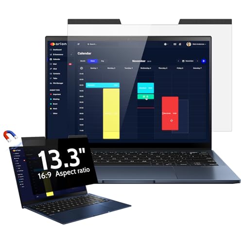 Magnetischer Laptop Sichtschutz für 13.3 Zoll Seitenverhältnis 16:9 Computer Bildschirm, 13" Abnehmbarer Anti Blaulicht Blendschutz Blickschutzfolie Kompatibel mit Lenovo/HP/Dell/Acer/Samsung/Toshiba von Protescreen