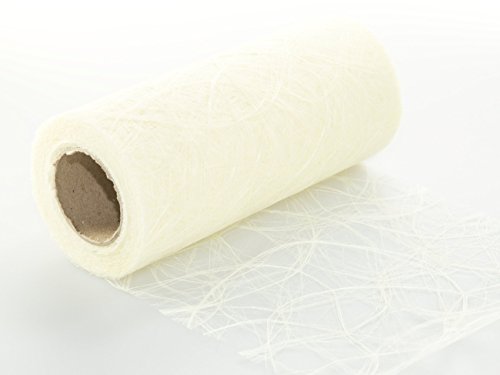 Protinam Sizoweb 20cm x 20m Tischläufer Tischband in Creme zur Dekoration wie Sommer, Ostern, Weihnachten oder Hochzeiten abgelängt (20m, Creme 4020) von Protinam